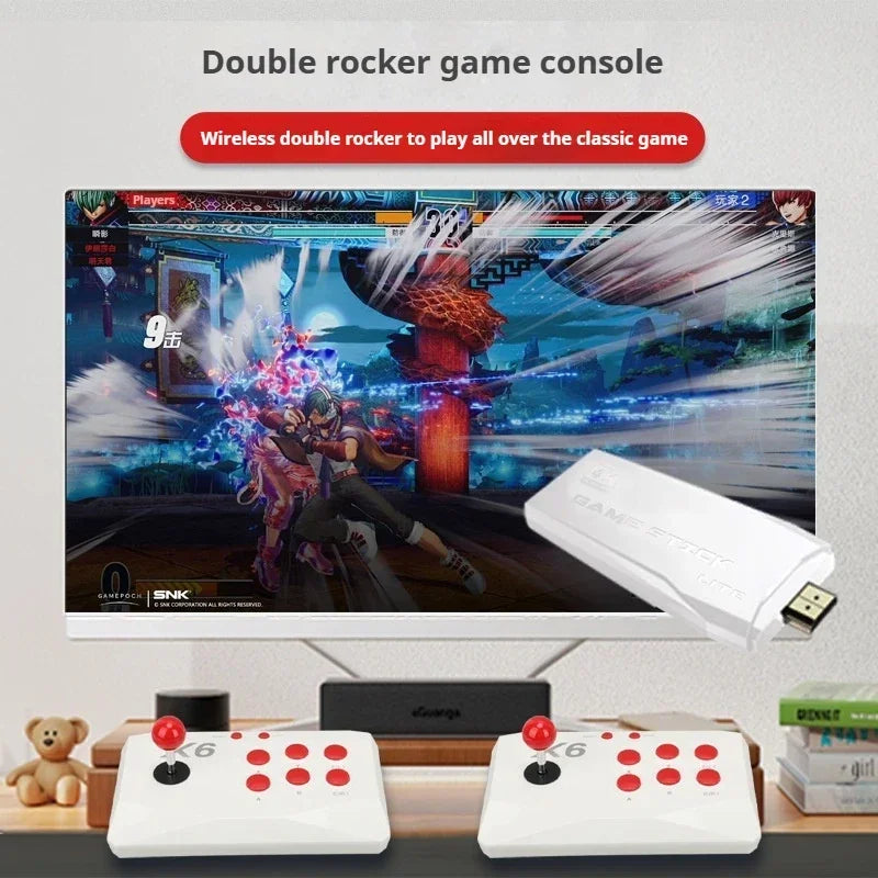 4K Plug and Play Console with 2.4G Wireless Double Handles and 20,000+ Built in Games