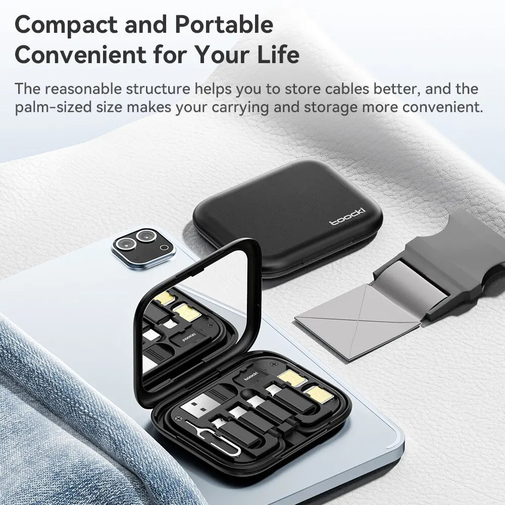4 In 1 Mini Data Cable Set Storage - USB Type C To USB C Cable 60W