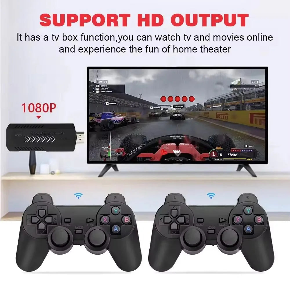Gaming Stick Plus (4K) with Two Wireless Controllers with 38000+ Games including GTA