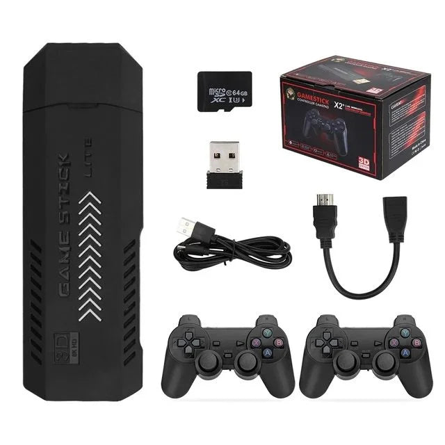 Gaming Stick Plus (4K) with Two Wireless Controllers with 38000+ Games including GTA