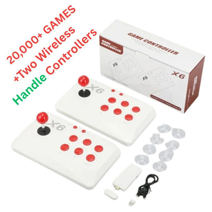 4K Plug and Play Console with 2.4G Wireless Double Handles and 20,000+ Built in Games