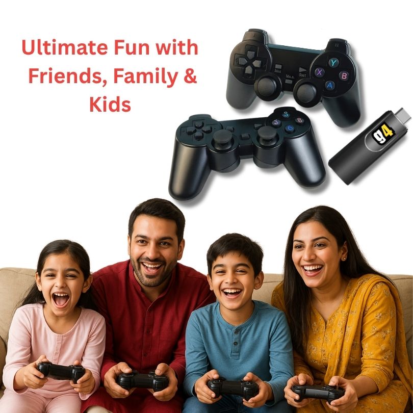G4 Gaming Stick (4K) with Two Wireless Controllers and 40,000+ Games |Four GTA Games, Call of Duty, Need for Speed, Wrestling, Cricket, Prince of Persia | 1 Year Warranty