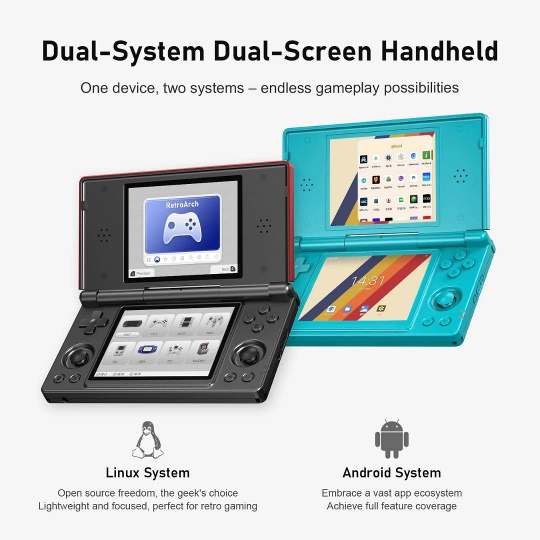 Anbernic RG DS Android 14 handheld with dual 4 inch IPS screens