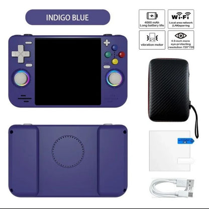 Retro Super MAX Handheld with 4 Inch Eye Protection HD IPS Screen, 18500+ Games, Built-in Wi-Fi & Vibration with Protection Case
