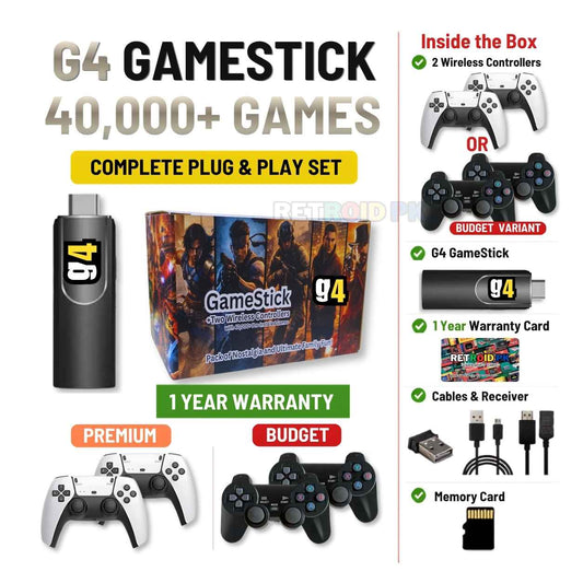 G4 Gaming Stick 4K – Four GTA Games, 40,000+ Games & 1 Year Warranty