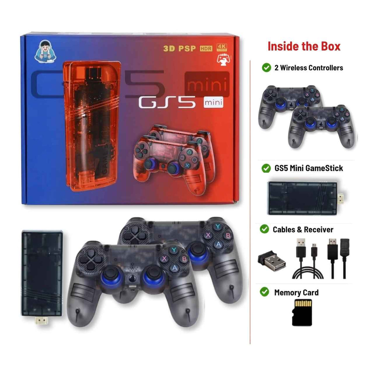 GS5 Mini plug and play retro TV game stick