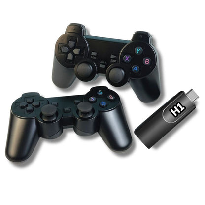 H1 Gaming Stick (4K) with Two Wireless Controllers and 40,000+ Games |Need for Speed, Tekken 5, GTA, Cricket, Fifa, Spiderman 2 | 1 Year Warranty