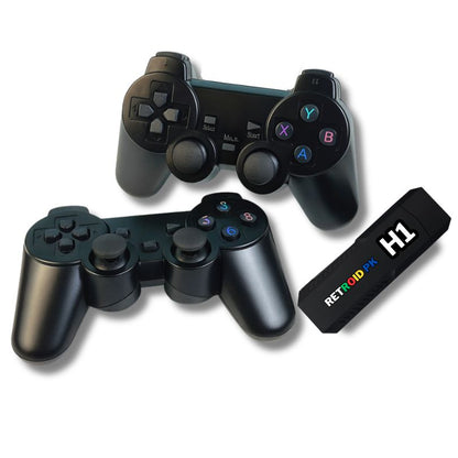 H2 Gaming Stick (4K) with Two Wireless Controllers with 40000+ Games including | Need for Speed, Tekken 5, GTA, Cricket, Fifa, Spiderman 2 | 1 Year Warranty