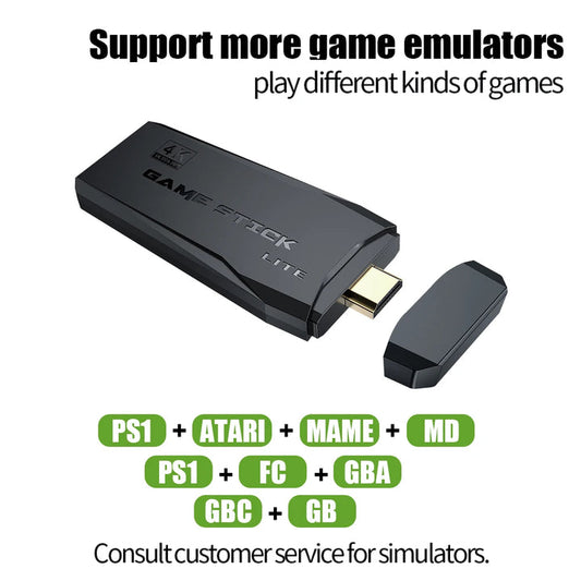Original 4K Plug & Play Game Stick with Two Wireless Controllers & 20000+ Built-in Games M8