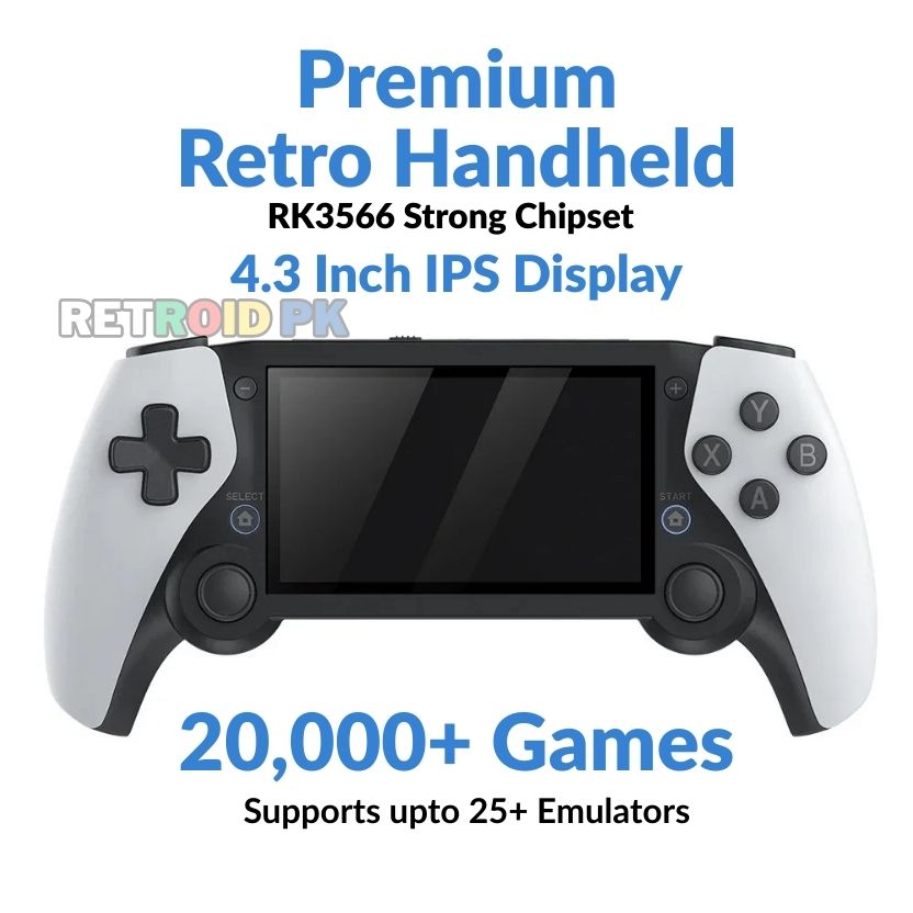 Premium Retro Handheld with 4.3 HD Screen, 20000+ Games, RK3566 Powerful Chipset