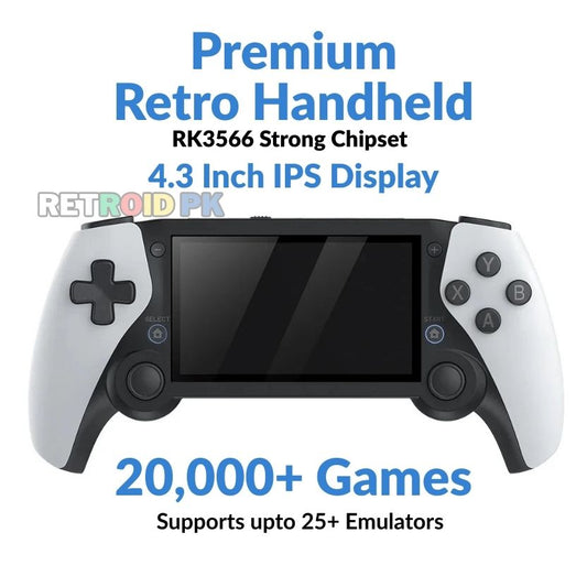 Premium Retro Handheld with 4.3 HD Screen, 20000+ Games, RK3566 Powerful Chipset