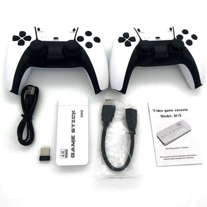 New 4K Plug & Play Game Stick with Two Advanced Wireless Controllers & 20000+ Built-in Games