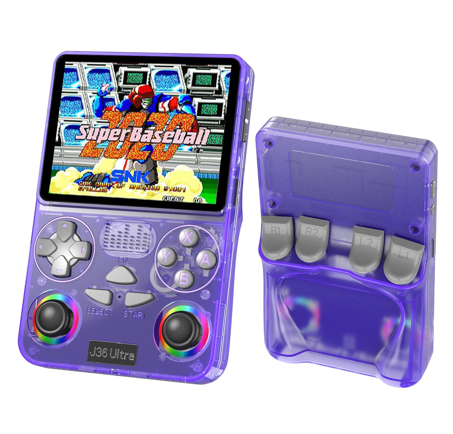 Purple J36 Ultra portable retro gaming console