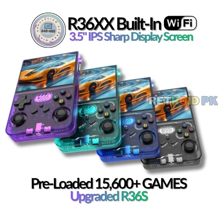 R36XX Retro Pocket Handheld with built-in WiFi and 3.5" Eye Protection HD IPS Screen, 15,600+ Games