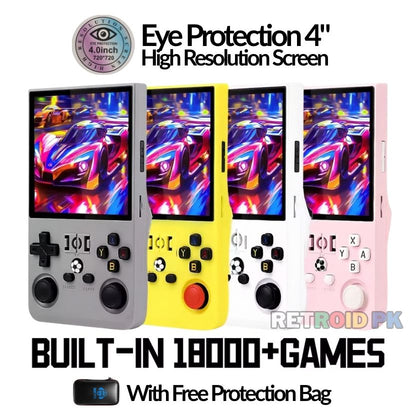 Retro MAX Handheld Console with 4.0 Inch Eye Protection HD IPS Screen, 18000+ Games and Protection Case