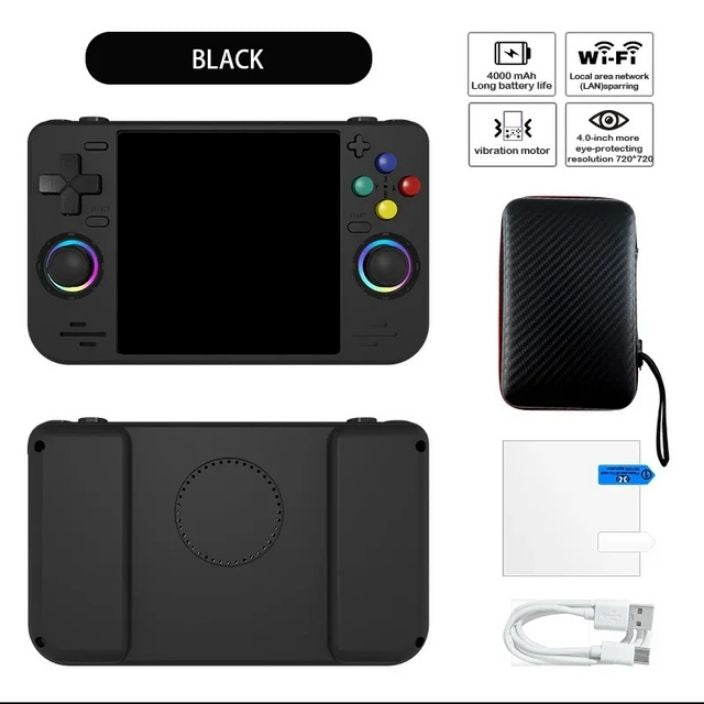 Retro Super MAX Handheld with 4 Inch Eye Protection HD IPS Screen, 18500+ Games, Built-in Wi-Fi & Vibration with Protection Case