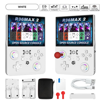 New R36 MAX2 XF45V Retro Handheld with 4.5 Inch Eye Protection HD IPS Screen, 18500+ Games, Built-in Wi-Fi & Vibration with Protection Case