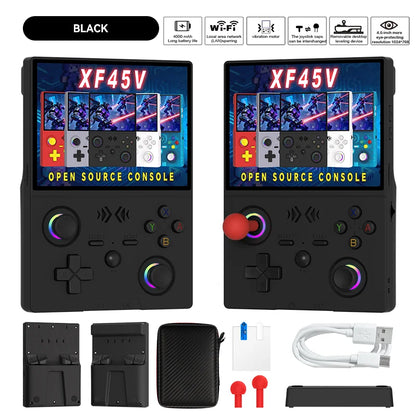 New R36 MAX2 XF45V Retro Handheld with 4.5 Inch Eye Protection HD IPS Screen, 18500+ Games, Built-in Wi-Fi & Vibration with Protection Case