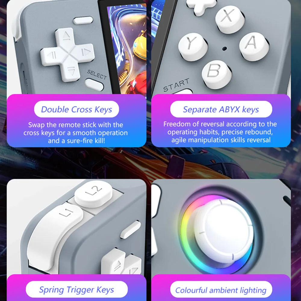 Retro Super MAX Handheld with 4 Inch Eye Protection HD IPS Screen, 18500+ Games, Built-in Wi-Fi & Vibration with Protection Case