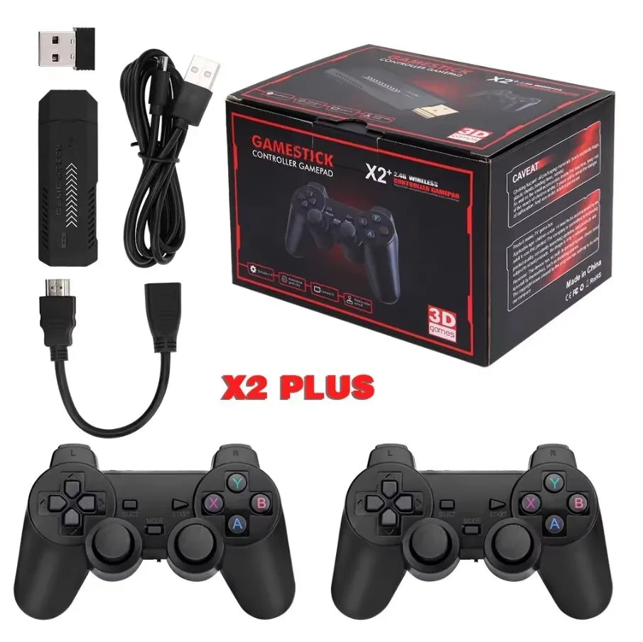 X2 Plus 4K Retro Gamestick with 2 Wireless Controllers & 40,000+ Games