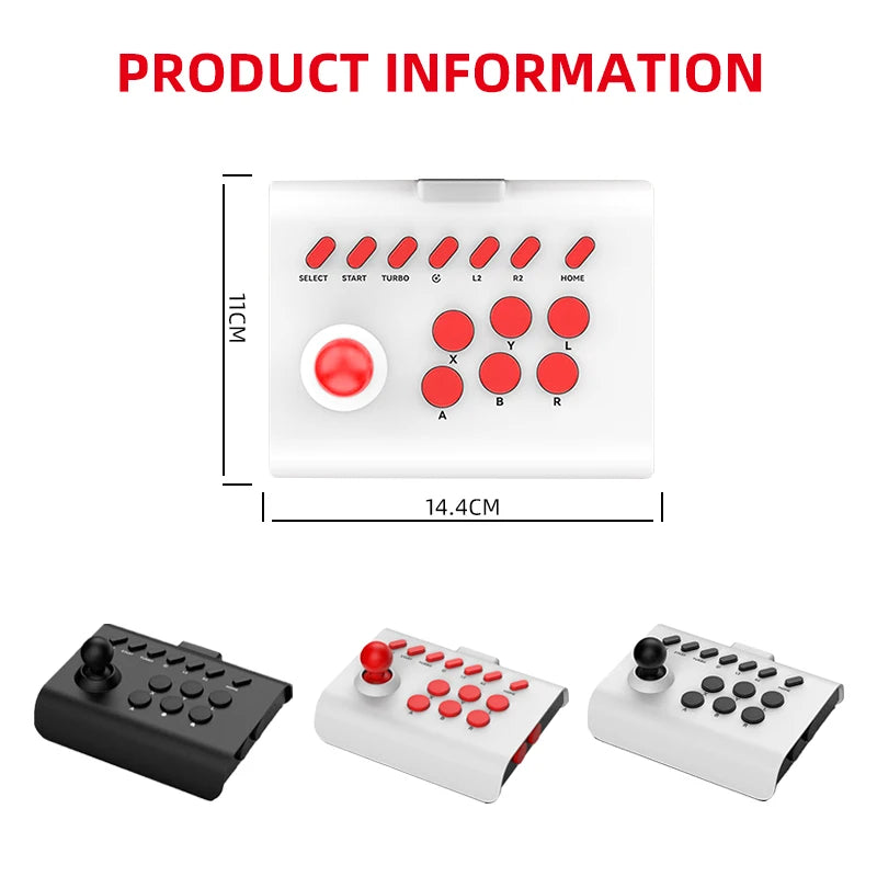 Wireless Arcade Fighting Stick Controller for PC, Android, iOS, Switch, PS3 & PS4