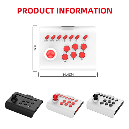 Wireless Arcade Fighting Stick Controller for PC, Android, iOS, Switch, PS3 & PS4
