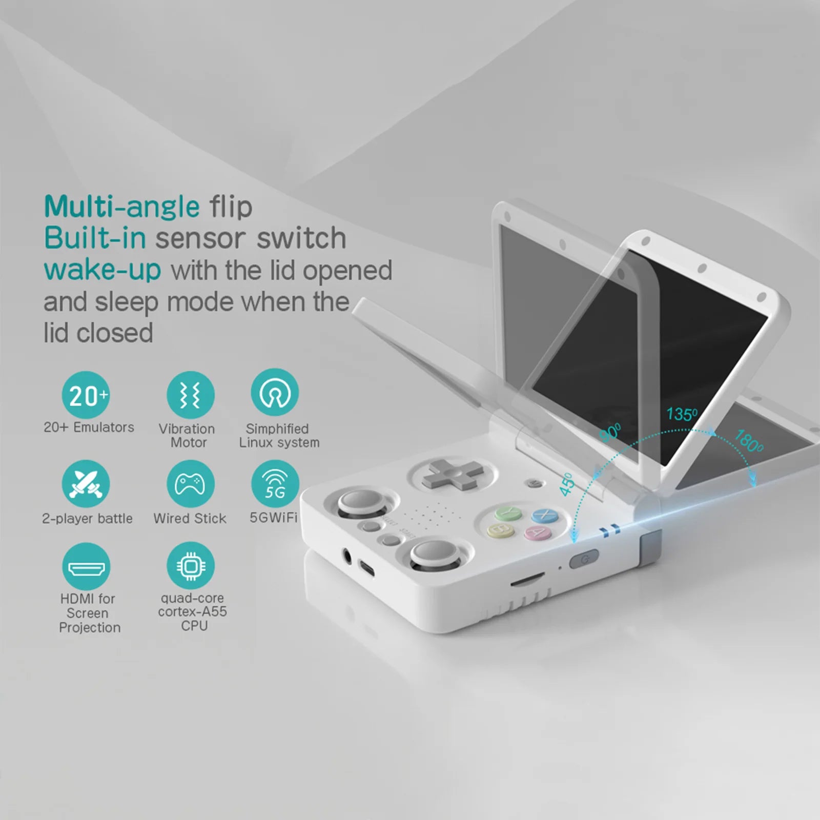 Miyoo Flip V2 handheld with dual analog sticks