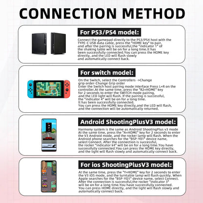 Wireless arcade stick for PC Android iOS Switch PS3 PS4