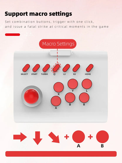 Wireless Arcade Fighting Stick Controller for PC, Android, iOS, Switch, PS3 & PS4