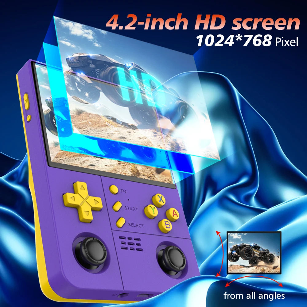 Retro R40XX PRO MAX Handheld with 4.2 Inch Eye Protection HD IPS Screen, 18400+ Games, Built-in Wi-Fi, 4500 mAh Battery