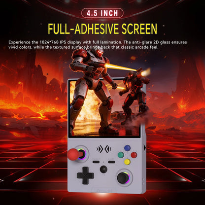 New R36 MAX2 XF45V Retro Handheld with 4.5 Inch Eye Protection HD IPS Screen, 18500+ Games, Built-in Wi-Fi & Vibration with Protection Case