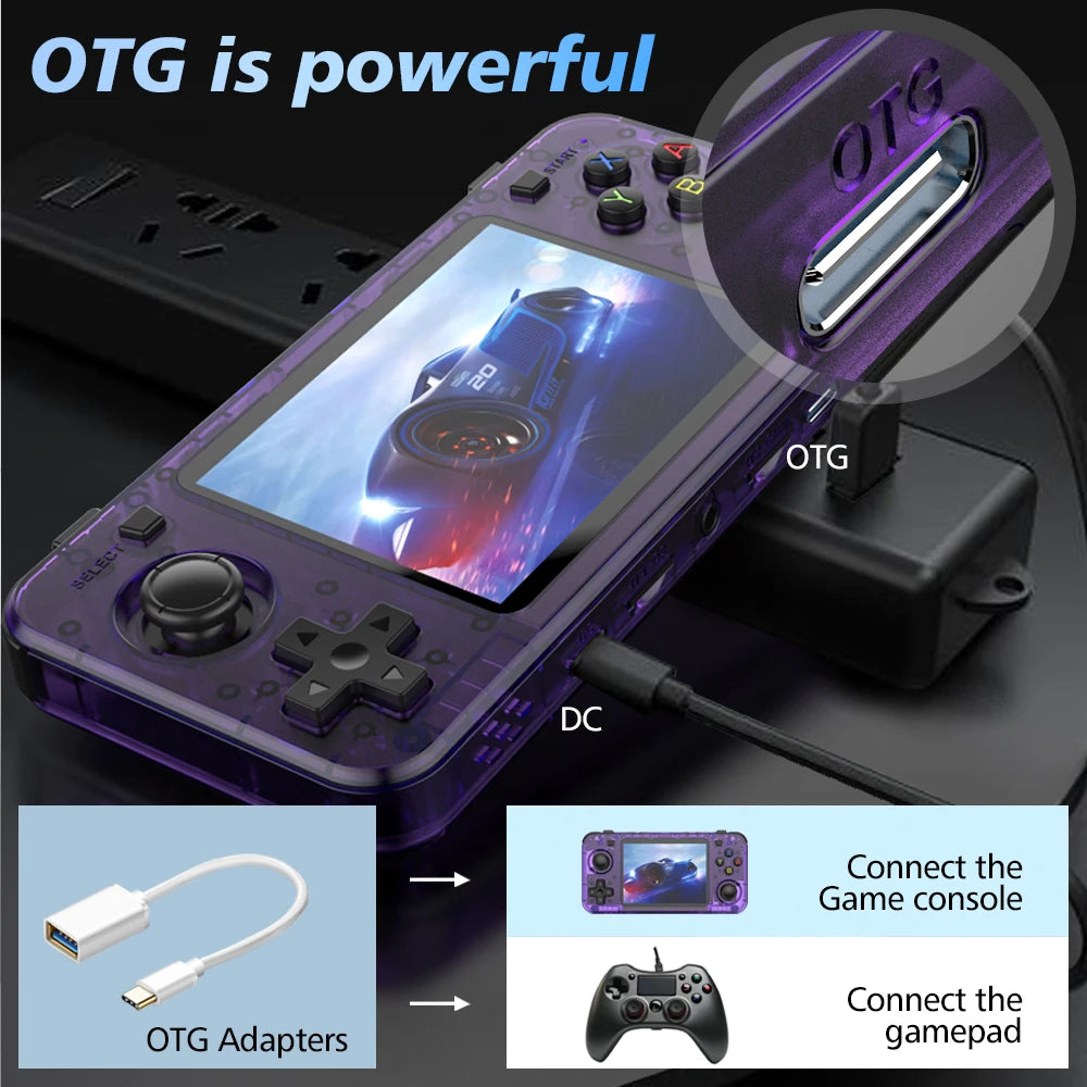 New R36H Retro Handheld Console with 3.5Inch IPS Screen, 10000+ Games