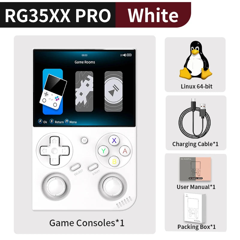 Anbernic RG 35XXPRO Retro Handheld Console with 3.5” IPS Screen, Dual Joysticks, 5,000+ Games