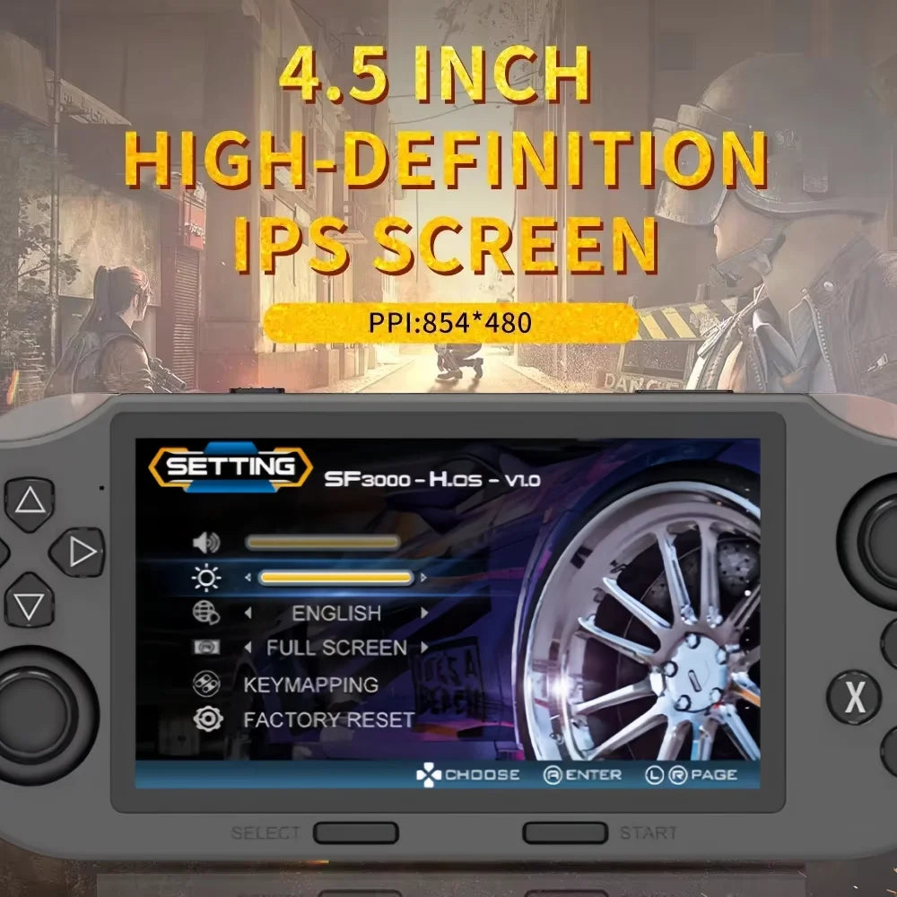 SF3000 HD Retro Handheld Console with 4.5” IPS Screen, 20,000+ Games & TV Output