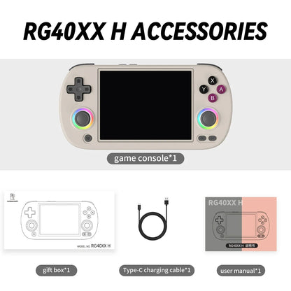 Grey Anbernic RG40XX H 4 inch IPS retro handheld