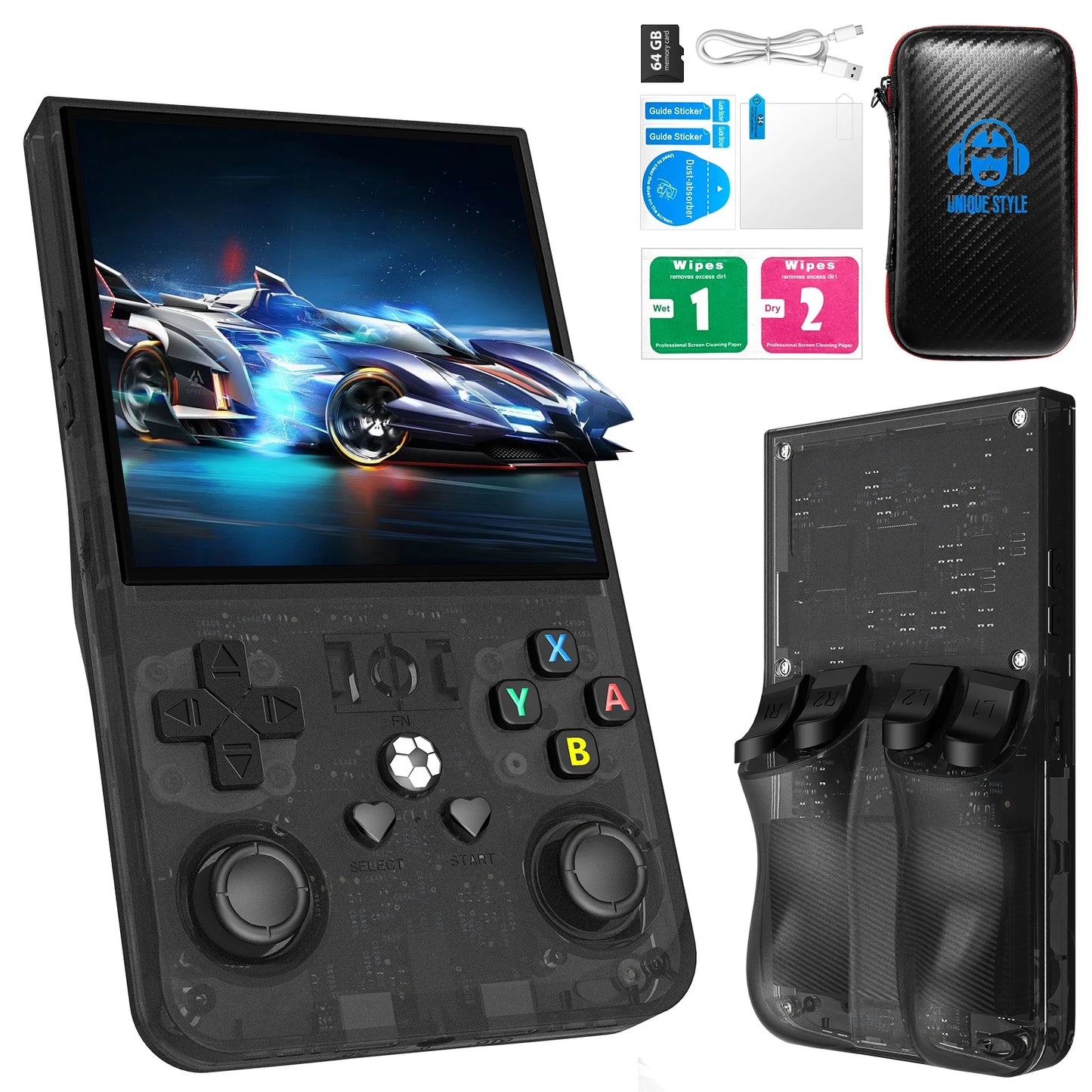 Retro MAX Handheld Console with 4.0 Inch Eye Protection HD IPS Screen, 18000+ Games and Protection Case