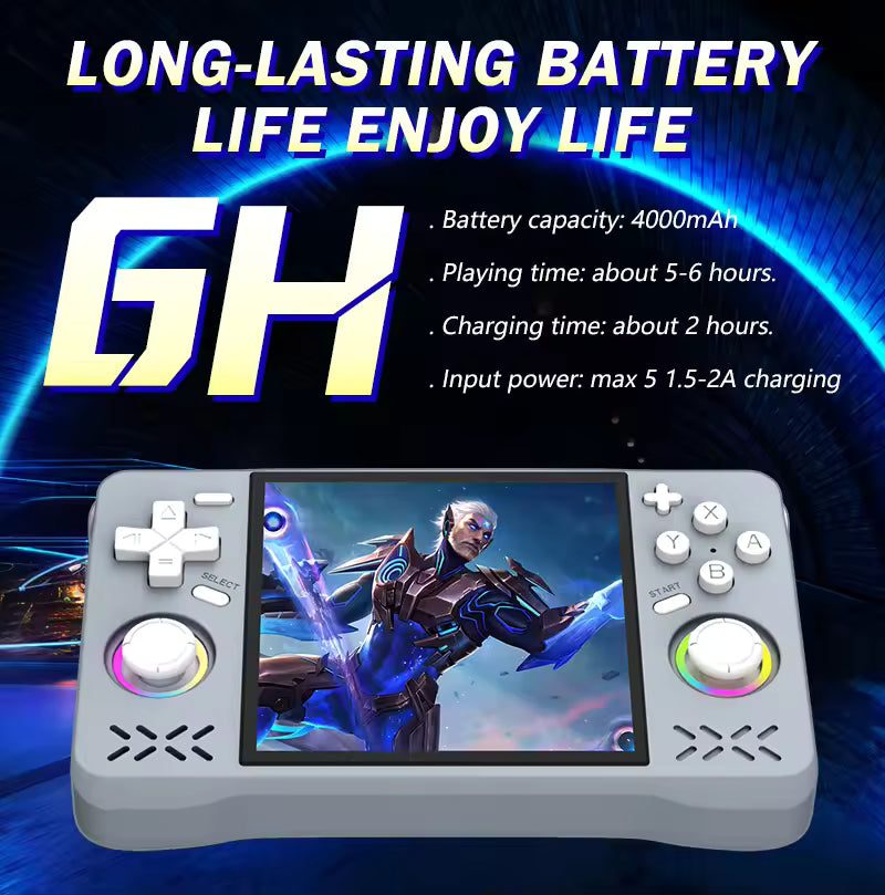 Retro Super MAX Handheld with 4 Inch Eye Protection HD IPS Screen, 18500+ Games, Built-in Wi-Fi & Vibration with Protection Case