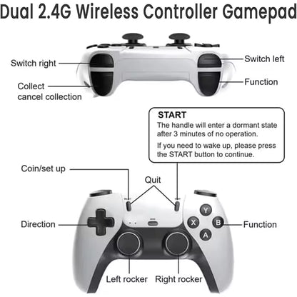 Premium 2.4G Bluetooth Wireless Gamepad Pair with USB Receiver for PC, Android TV, Android Box & Game Sticks