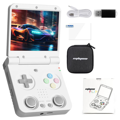 White Miyoo Flip V2 clamshell retro handheld