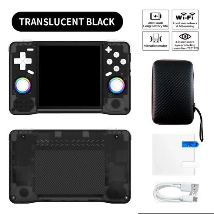 Retro Super MAX Handheld with 4 Inch Eye Protection HD IPS Screen, 18500+ Games, Built-in Wi-Fi & Vibration with Protection Case