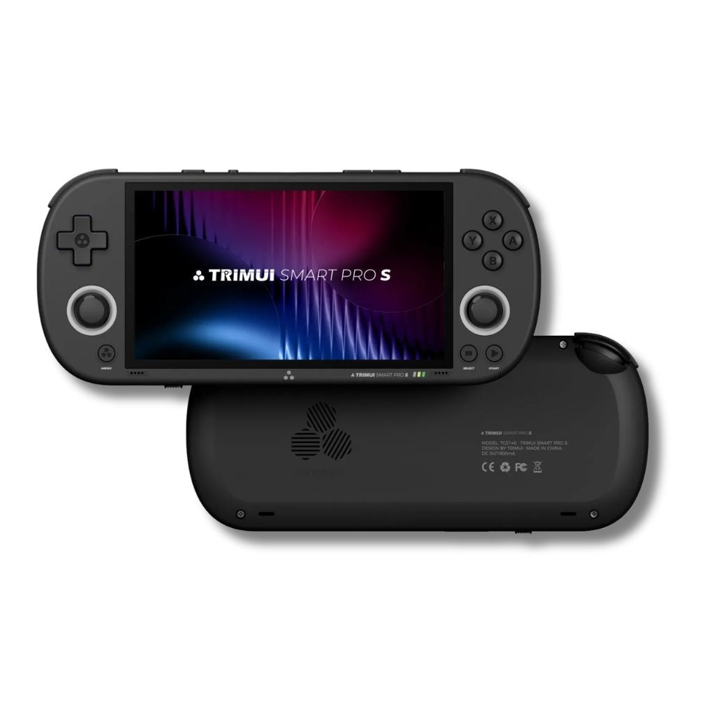 Black Trimui Smart Pro S retro handheld console in Pakistan