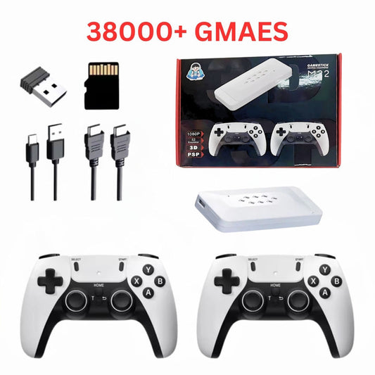 Advanced 4K Plug & Play Game Stick with Two Wireless Controllers with 38000+ Games Tekken 6 & GTA