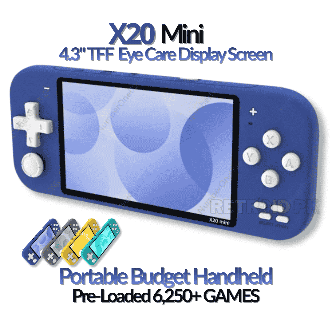 X20 Mini Retro Handheld Console with 4.3” Screen & 6000+ Games