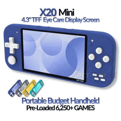 X20 Mini Retro Handheld Console with 4.3” Screen & 6000+ Games